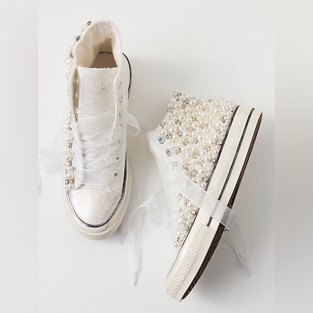 Free People Nan-Ku Pearl Crush Hi Top Sneakers